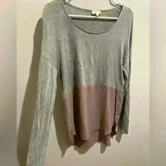 Anthropologie Meadow Rue High-Low Mixed Media Top - Picture 5 of 6